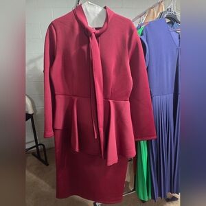 Elegant Burgundy Women's Dress